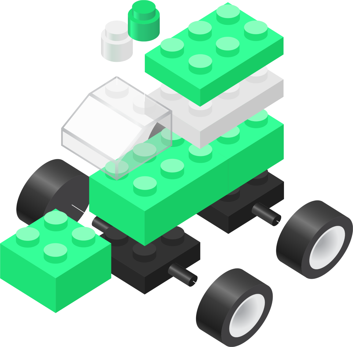 Illustration Fahrzeug aus Lego